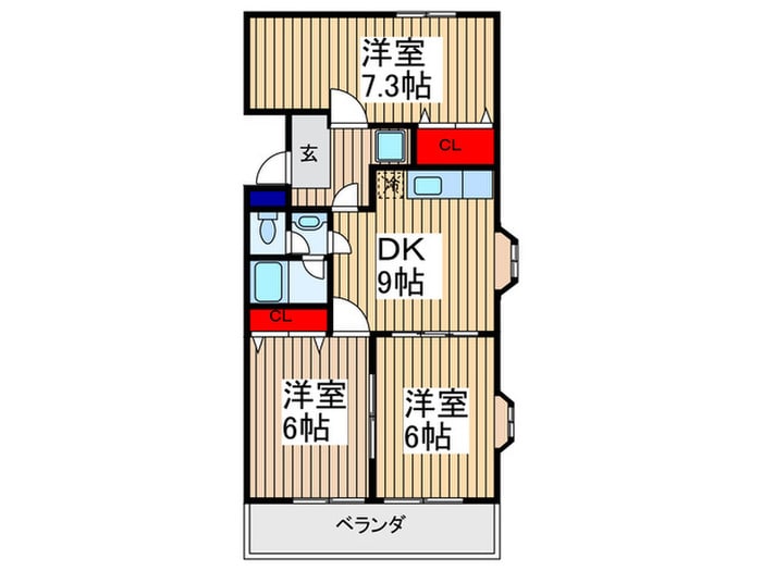 ヒルズサンワ－ドの物件間取画像