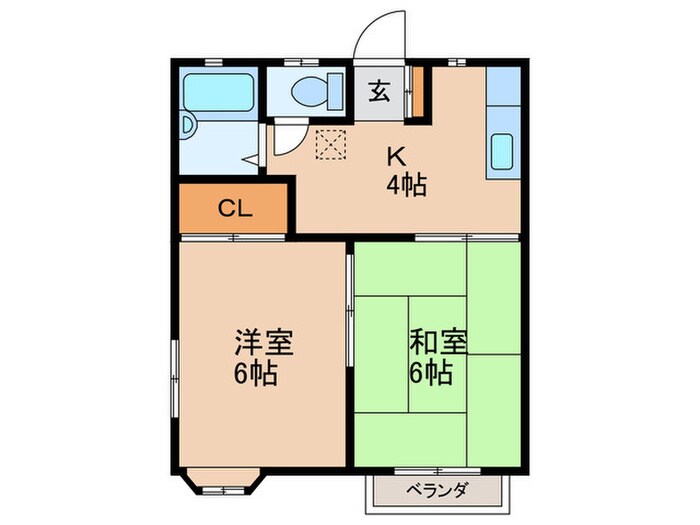 西原ハイツ 第２の物件間取画像