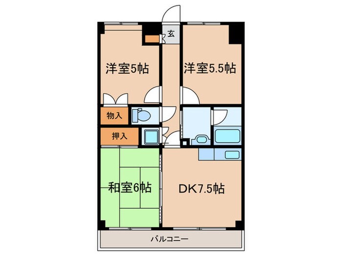 ガ－デンクレス弐番館の物件間取画像