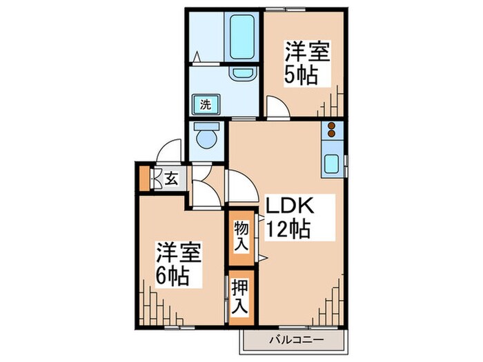 ハイツイノウエＢ棟の物件間取画像