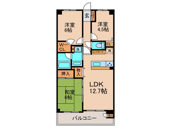 ガーデンホーム武蔵中原（205）の物件間取画像