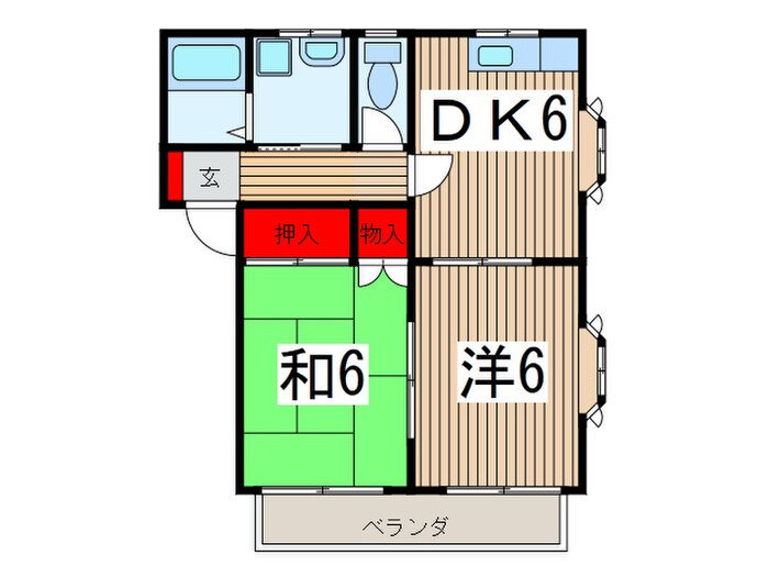 ワ－ルドハイツＢの物件間取画像