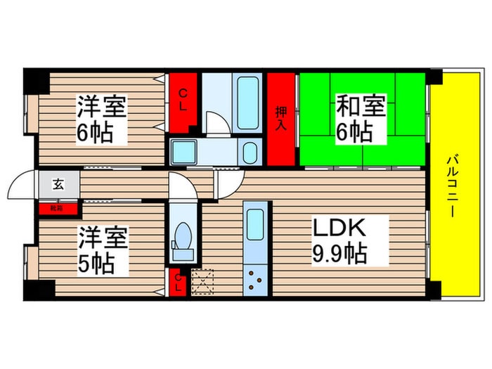 レクセルマンション本八幡(407)の物件間取画像