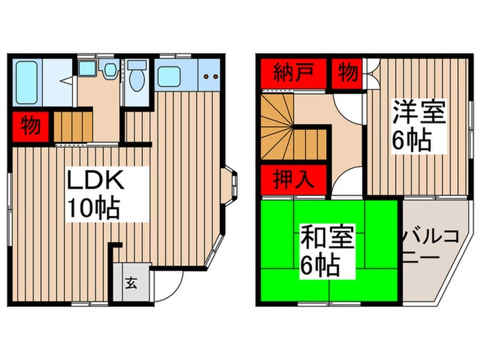 上尾市久保貸家の物件間取画像