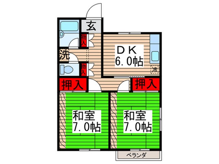 サンコ－ポ田辺第２の物件間取画像