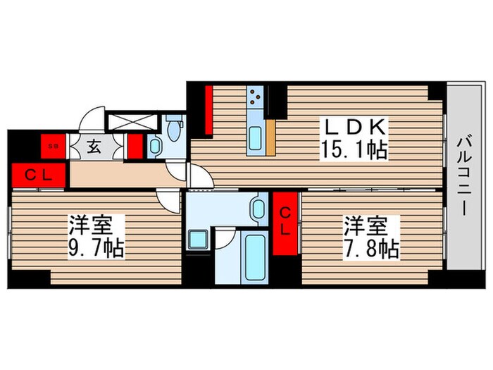 Ｔ‘ｓ　ｇａｒｄｅｎ北柏1号棟の物件間取画像