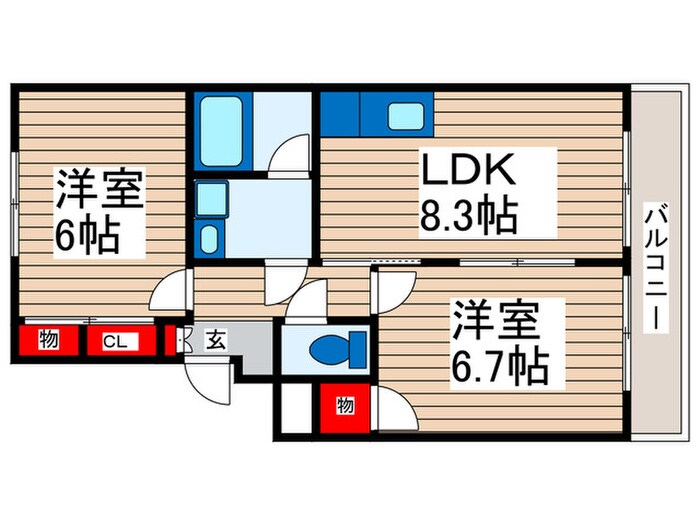 SUNCTY HIKOTA  A-1の物件間取画像