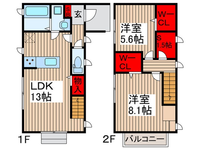 カルテット西大宮Ｂの物件間取画像