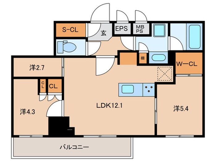 ﾊﾟｰｸｱｸｼｽ板橋本町ｽﾃｰｼｮﾝｹﾞｰﾄの物件間取画像