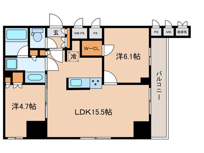 ﾊﾟｰｸｱｸｼｽ板橋本町ｽﾃｰｼｮﾝｹﾞｰﾄの物件間取画像