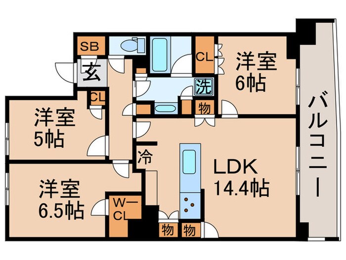 HARUMI FLAG SUN VILLAGE B棟の物件間取画像