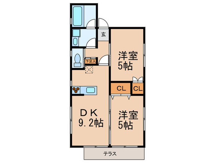 E carina(ｴ ｶﾘ-ﾅ)の物件間取画像