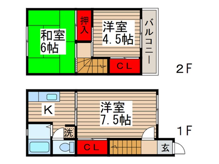 テラス松石Ｃ棟の物件間取画像