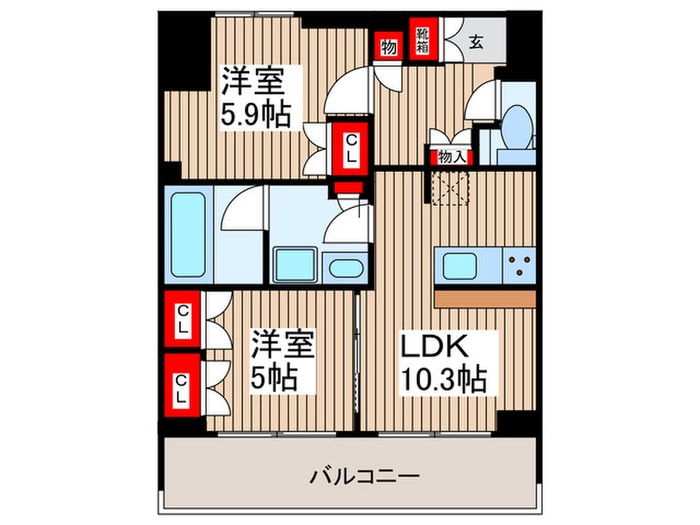 グランカーサ両国イーストの物件間取画像