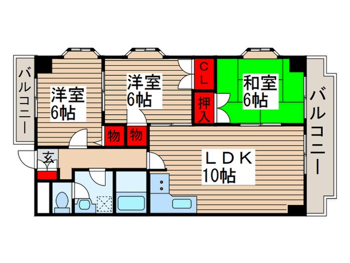 ランドフォレスト天王台Ⅰの物件間取画像