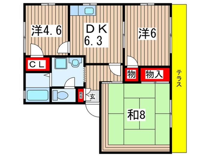 リーフハイツＢの物件間取画像