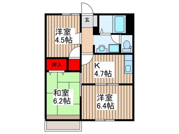 ハイムウエストヒルⅡの物件間取画像