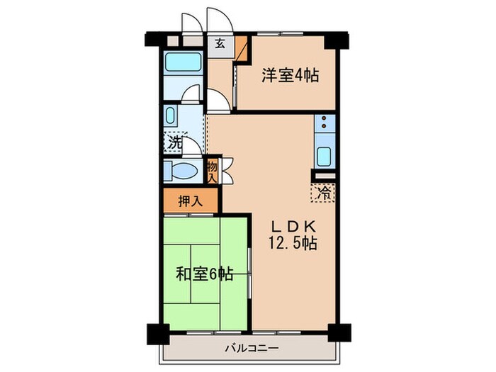 長瀬第二マンションの物件間取画像