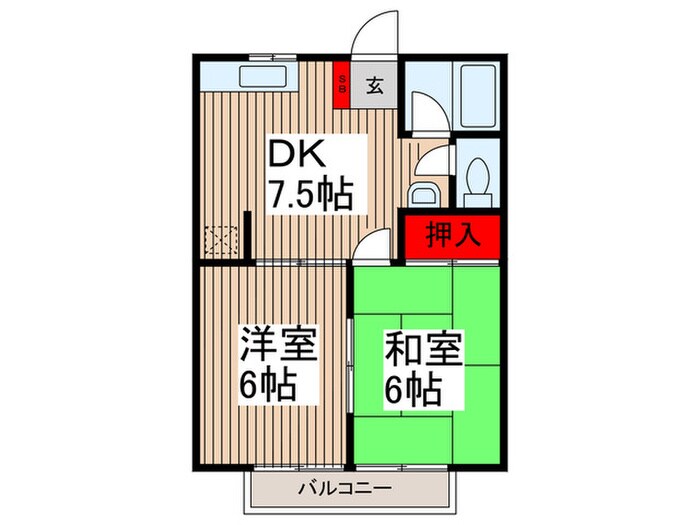 サンフラワ－倉松Ⅰの物件間取画像