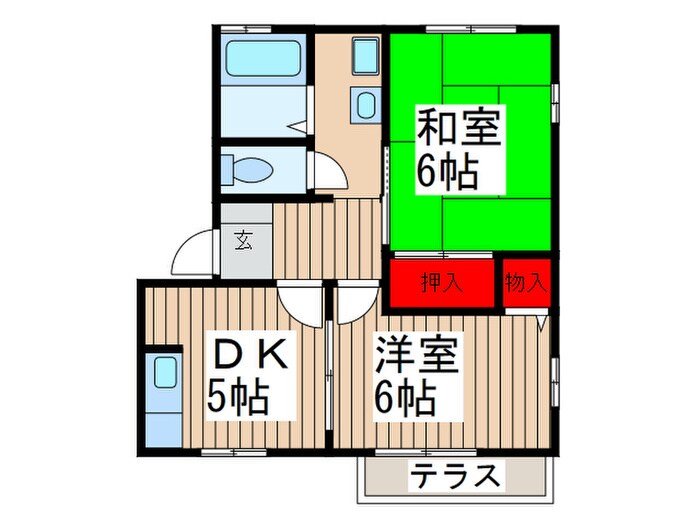 石橋ハイツAの物件間取画像