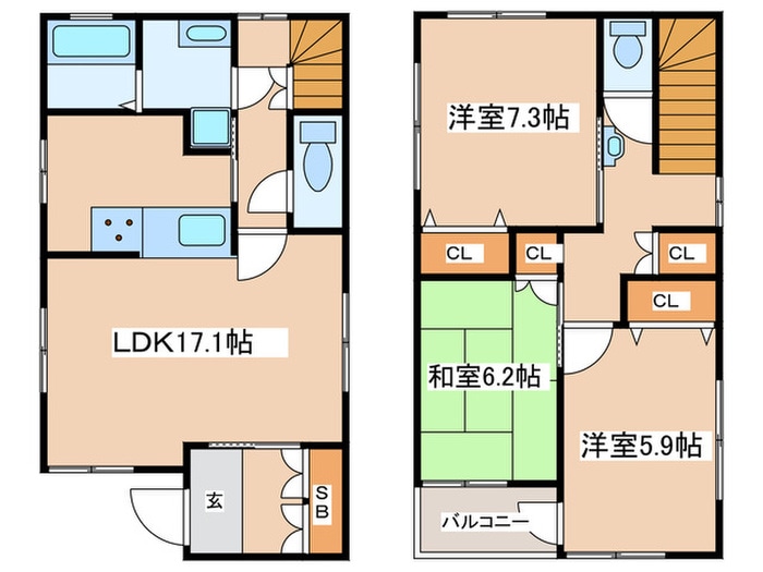 ナデシコ貸家3の物件間取画像