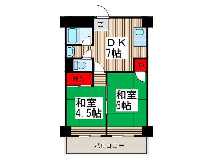 岩崎コ－ポの物件間取画像