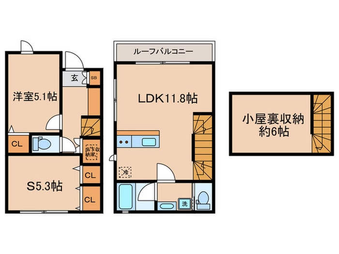 グランコスモU東水元の物件間取画像