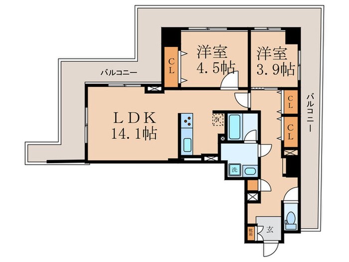 リバ－シティ２１　新川の物件間取画像