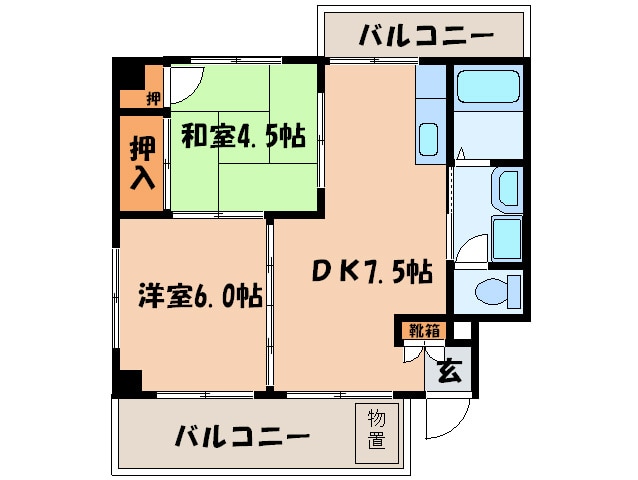 カサカリエンテあざみのの物件間取画像