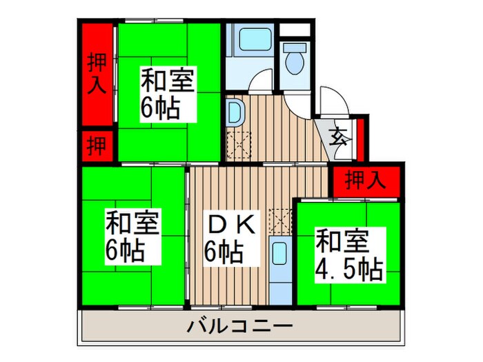 ビレッジハウス上尾向原4号棟の物件間取画像