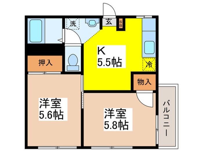 クレール羽沢Ｂ棟の物件間取画像