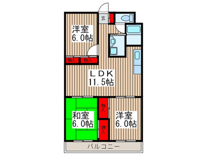 小山コーポの物件間取画像