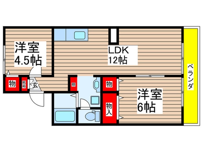 イーストセブン君塚の物件間取画像