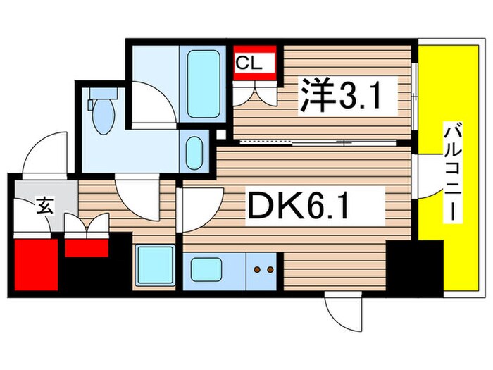 ﾊﾟｰｸｱｸｼｽ東陽町ﾚｼﾞﾃﾞﾝｽの物件間取画像