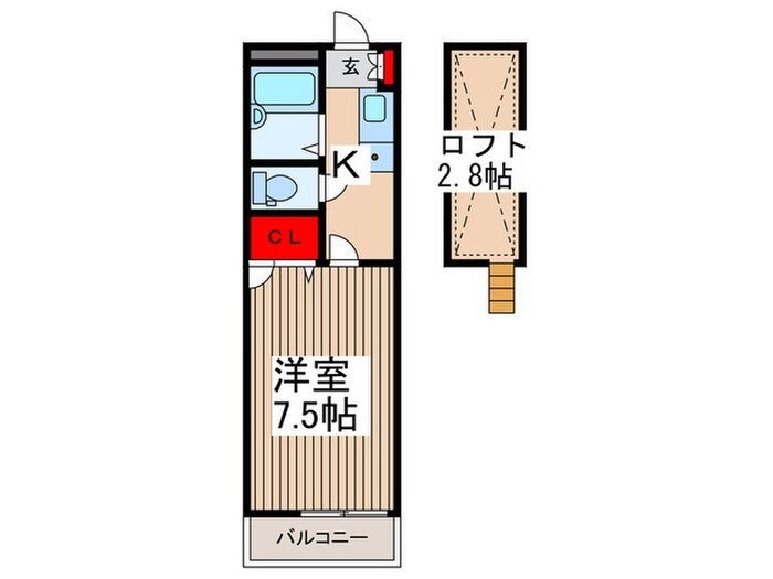 メインシティガ－デン弐番館の物件間取画像