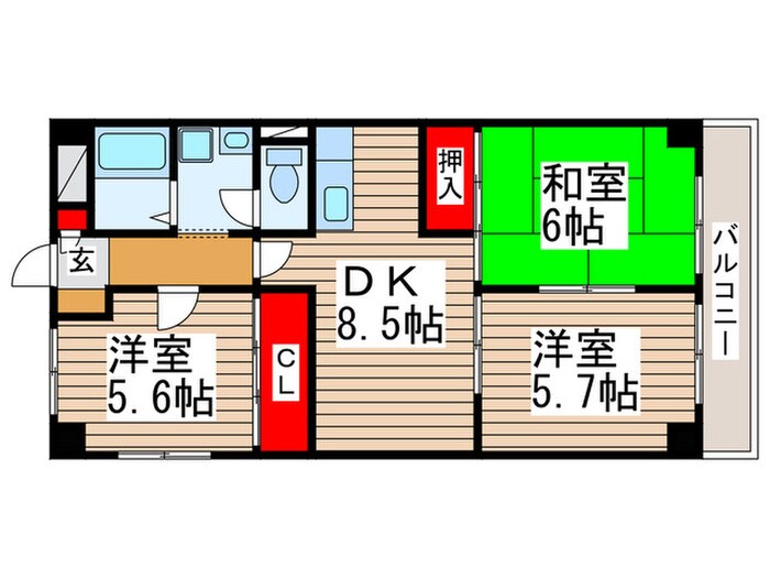第５千代田マンションの物件間取画像