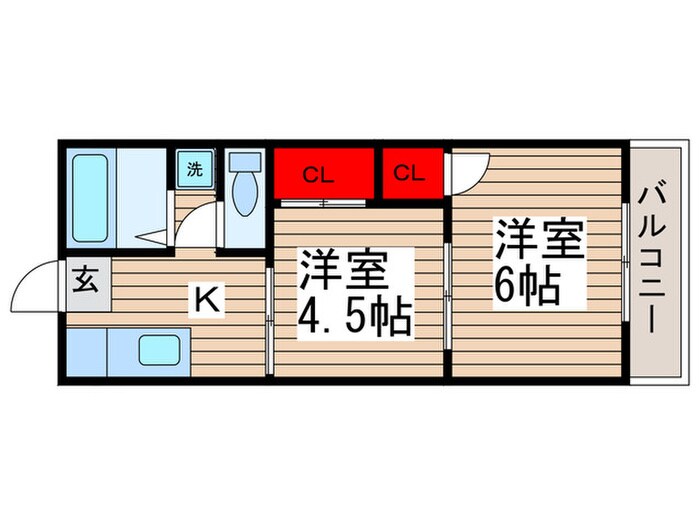 ヤマサイコ－ポ１１号棟の物件間取画像