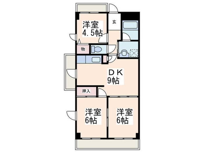 モンベルティ－の物件間取画像