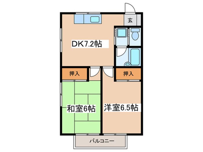 ロ－ズガ－デンＡの物件間取画像