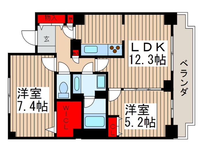 アコ－ル北千住の物件間取画像