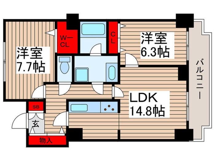 アコ－ル北千住の物件間取画像