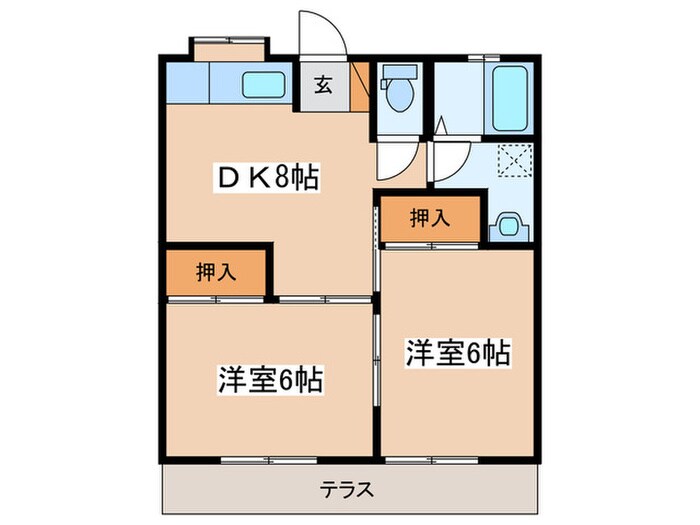 星崎アパート1号棟の物件間取画像