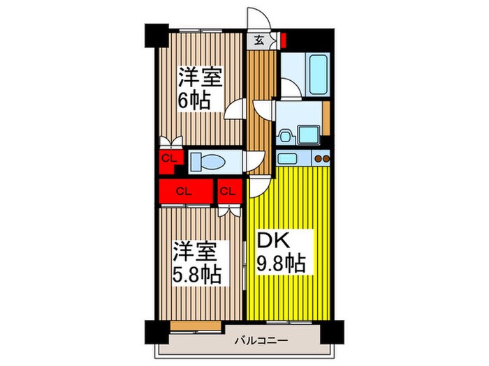 パークサイドハイツタケノヤの物件間取画像