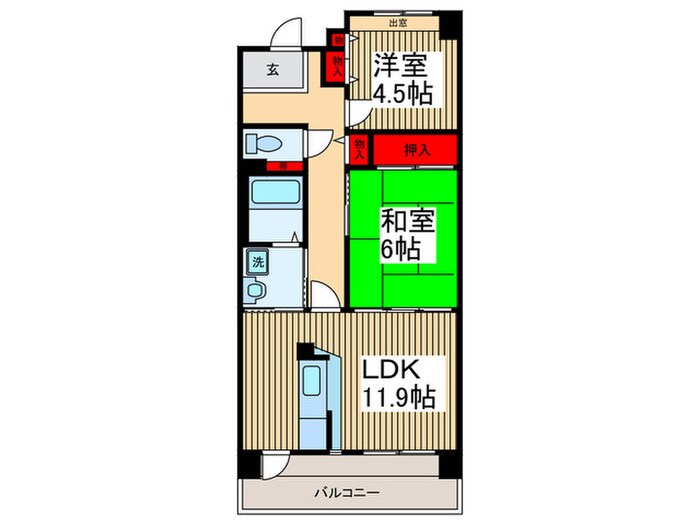 コ－ポレ－ト清瀬駅南４号棟の物件間取画像