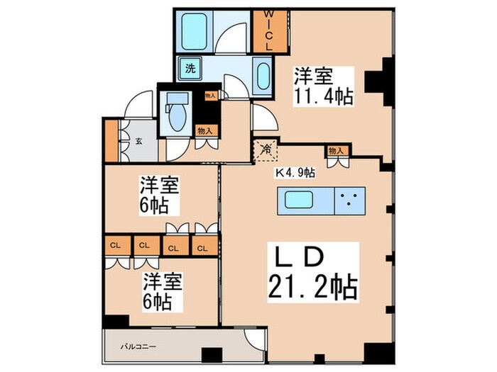 グランヴィスタ神田練塀町の物件間取画像