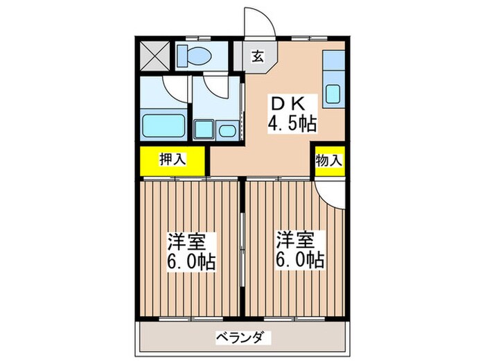 イソマ第２ハイツの物件間取画像