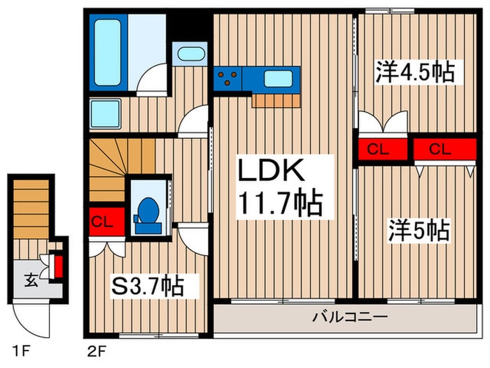 仮）ＴＯＭＡＴＯⅢ　Ｂ棟の物件間取画像