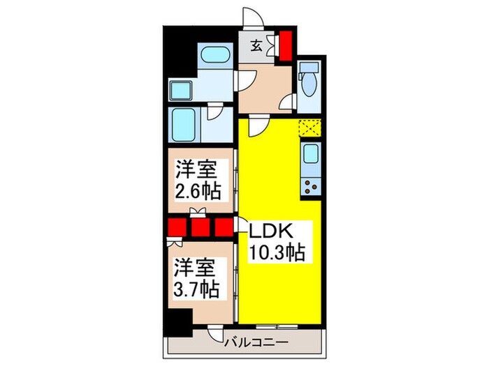 ﾌﾟﾗｳﾄﾞﾌﾗｯﾄ日本橋馬喰町の物件間取画像