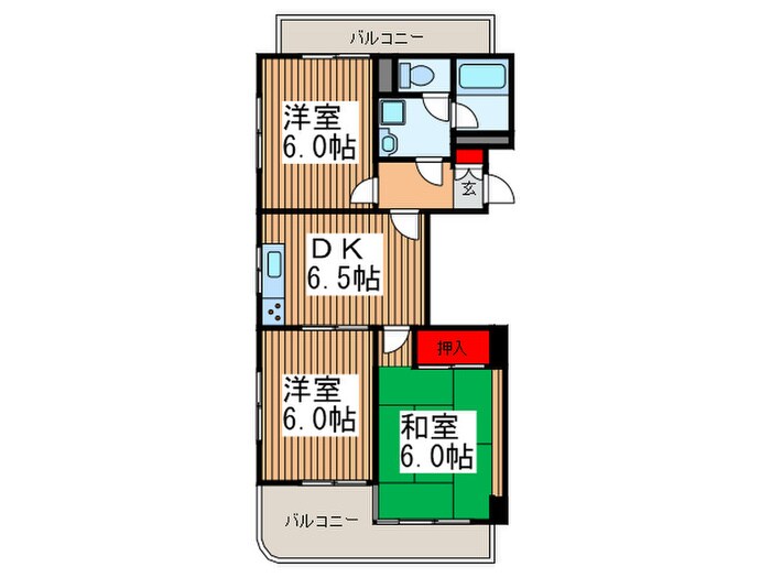 西川口藤ハイツの物件間取画像