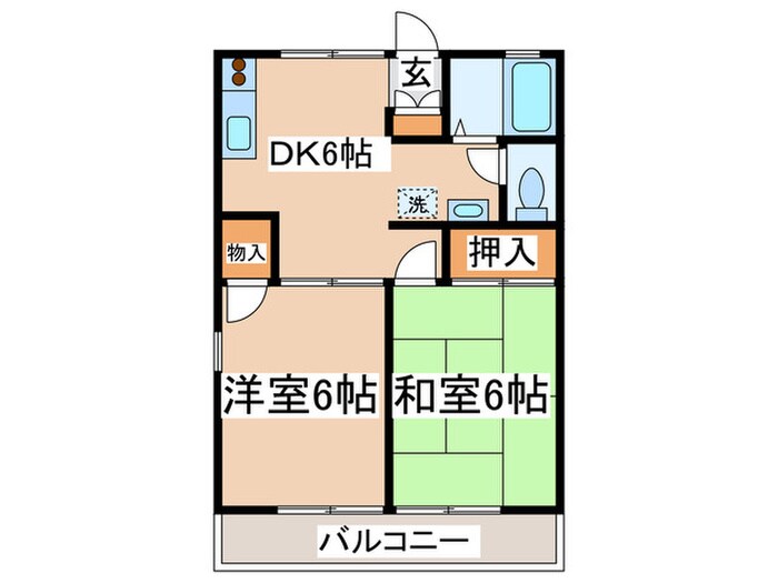 コーポ田中嶋 ２の物件間取画像